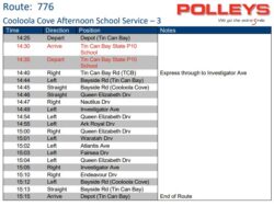 Route 776 – Cooloola Cove Afternoon School Service