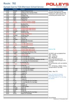 Route 782 – Gympie to Tin Can Bay Afternoon School Service