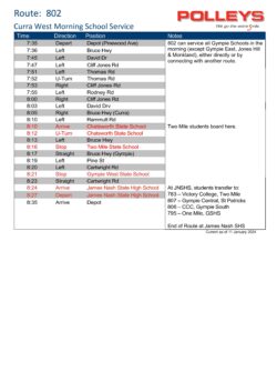 Route 802 – Curra West Morning School Service