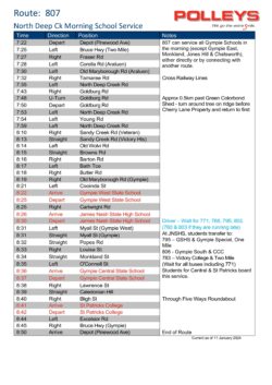 Route 807 – North Deep Creek Morning School Service