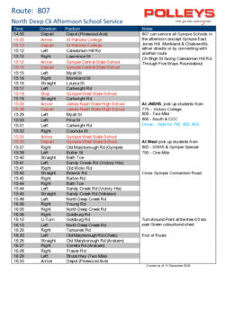 Route 807 – North Deep Creek Afternoon School Service