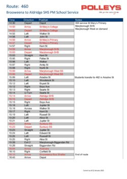 Route 460 – Brooweena to Aldridge State High School Afternoon School Service