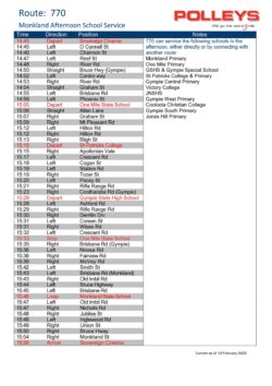 Route 770 – Monkland Afternoon School Service