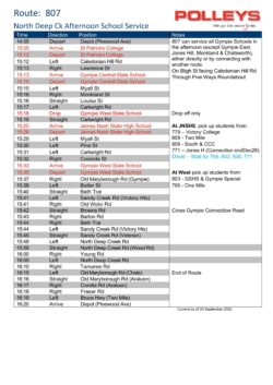 Route 807 – North Deep Creek Afternoon School Service
