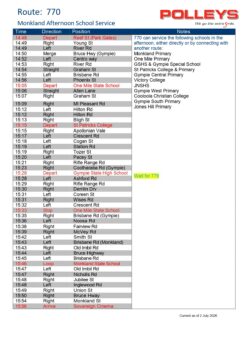 Route 770 – Monkland Afternoon School Service Route 770 – Monkland Afternoon School Service
